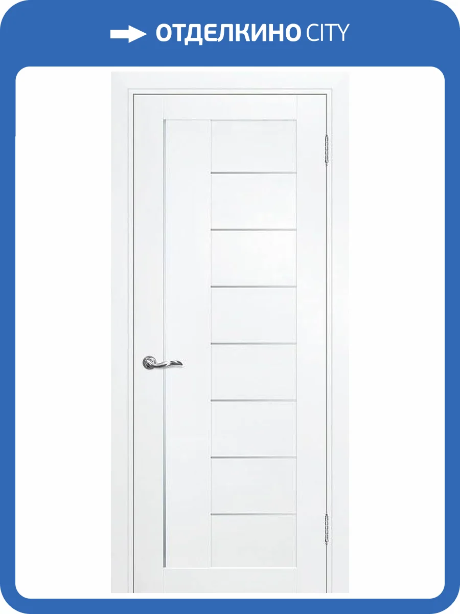 Межкомнатная дверь Profilo Porte экошпон PSC-17, остекленная, белый 600x1900 фото 2