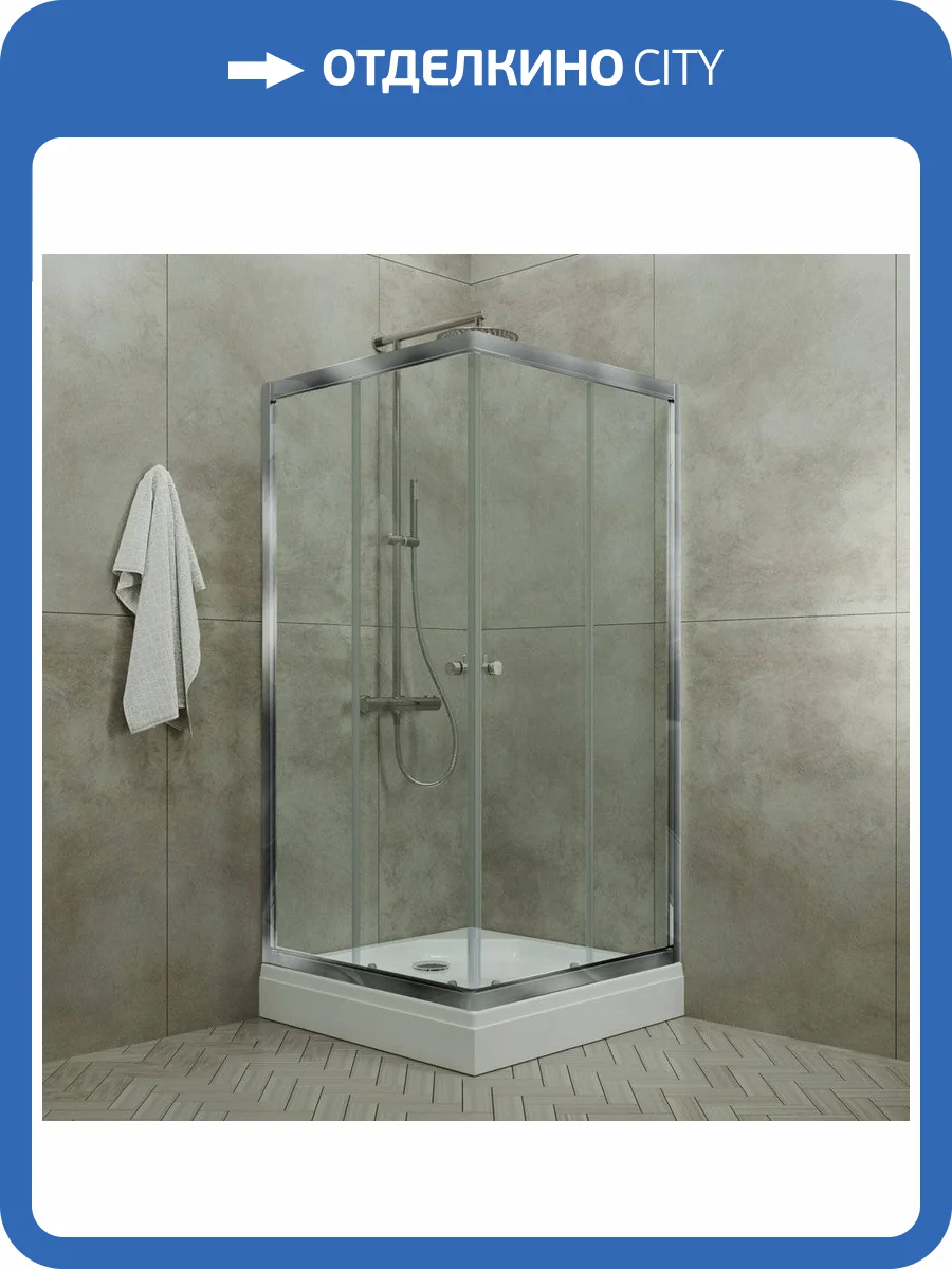 Душевой уголок Triton Вента-хром 100x100, стекло прозрачное фото 5