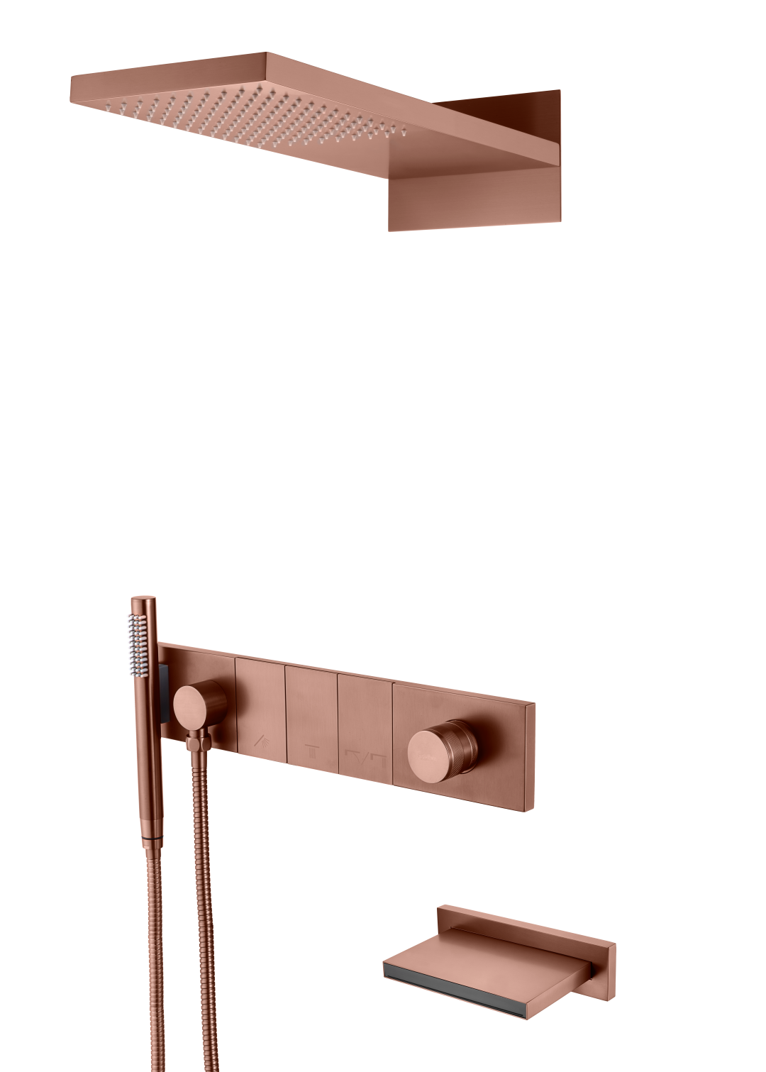 Душевой комплект Boheme Zodiac 132-2-BRB с изливом, трехпозиционная, Brushed Bronze