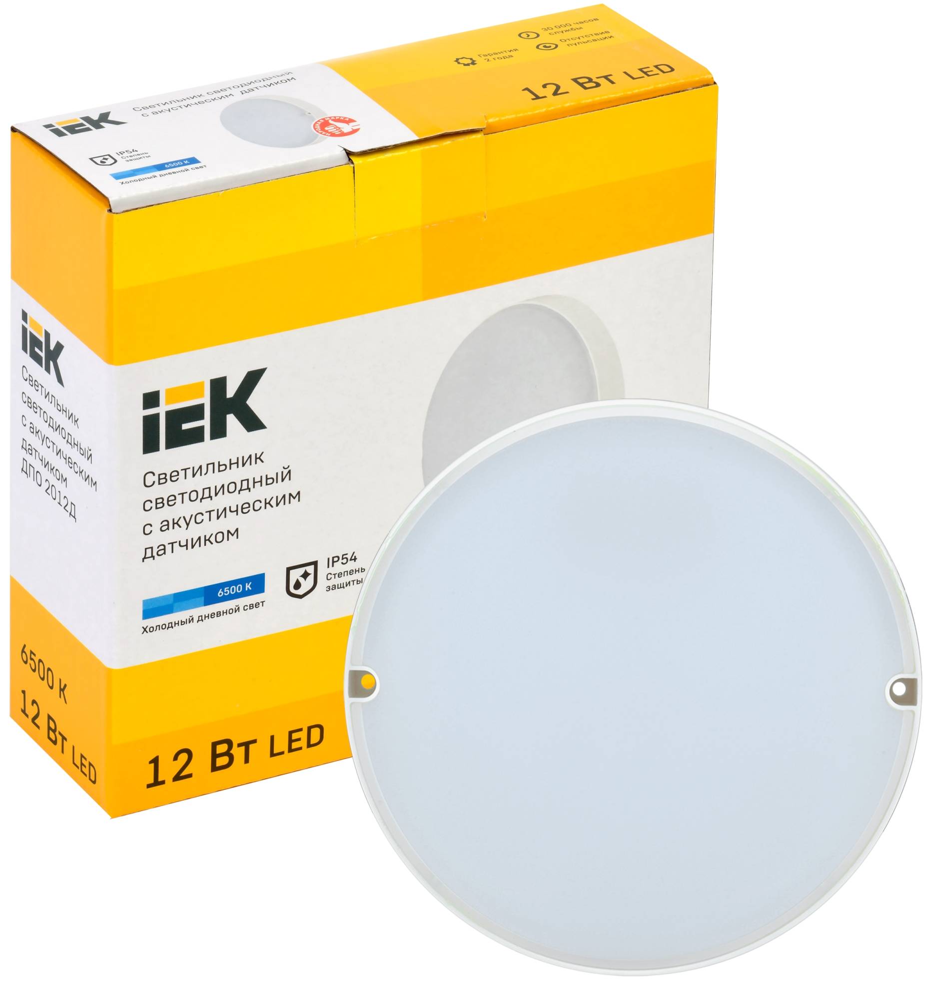 Настенно-потолочный светодиодный светильник IEK ДПО 2012Д LDPO3-2012D-12-6500-K01 фото 3