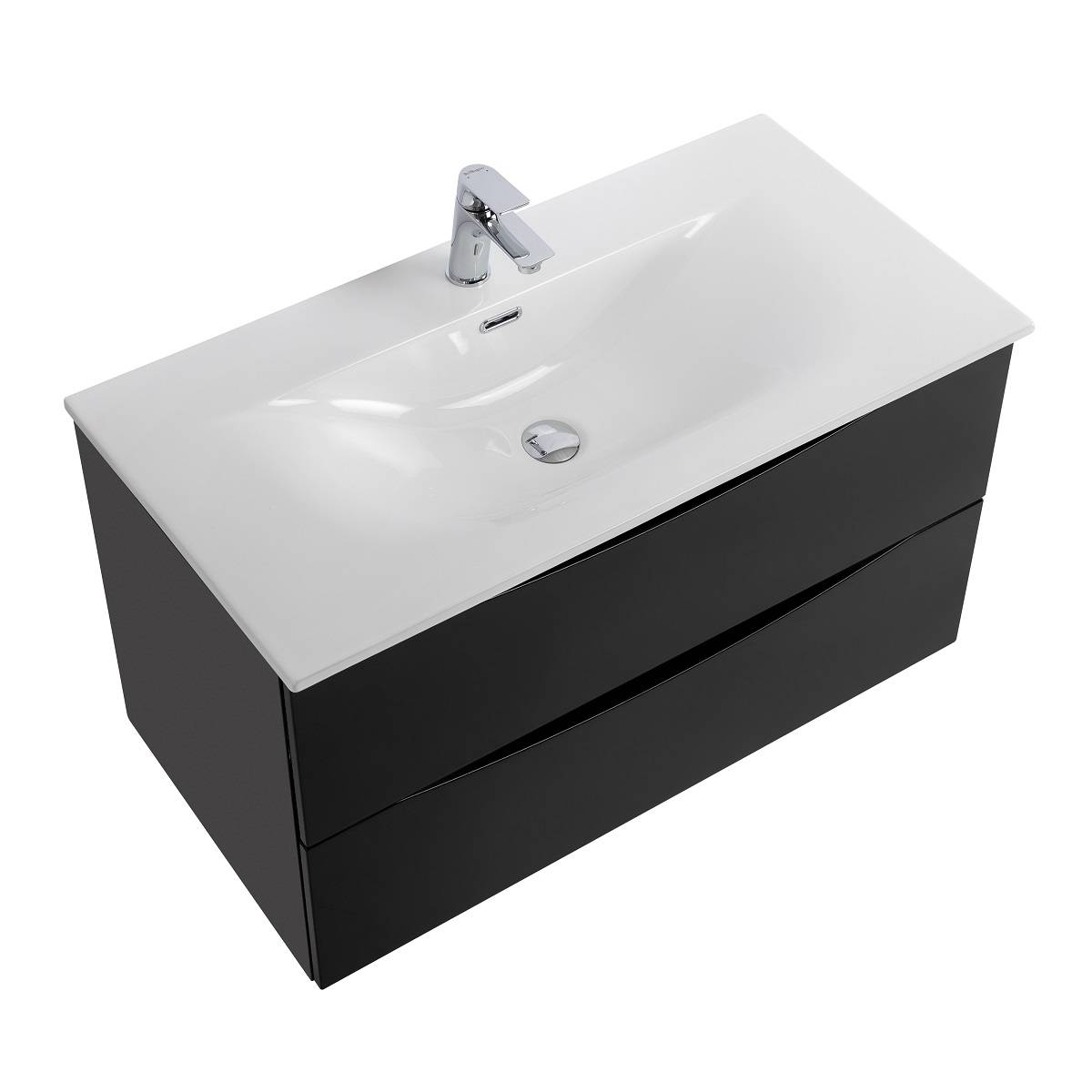 Тумба с раковиной BelBagno MARINO-CER-MINI 80 Nero Lucido фото 3