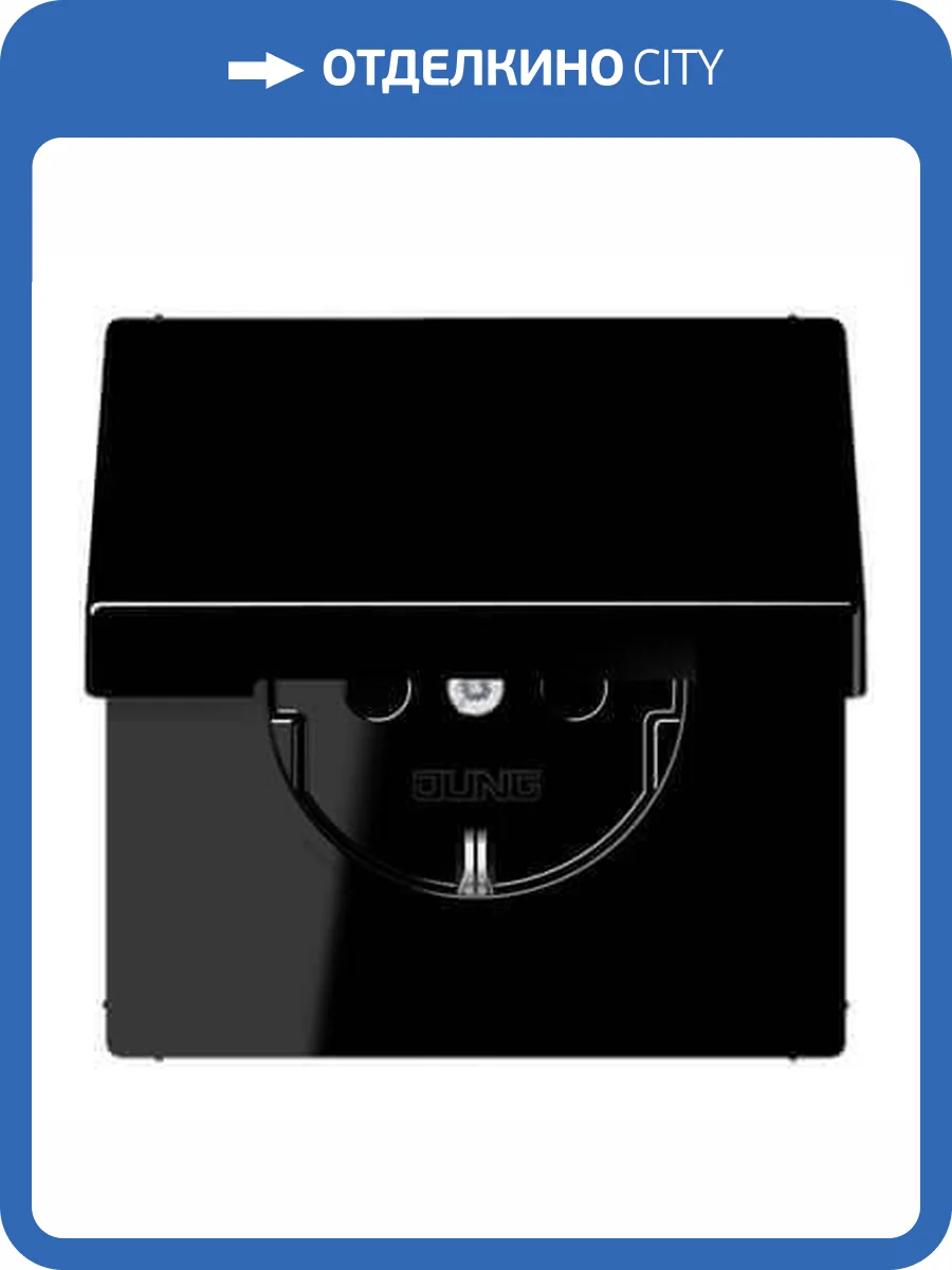 Розетка с заземлением с крышкой безвинтовой зажим Jung LS 990 черная LS1520KLSW фото 2