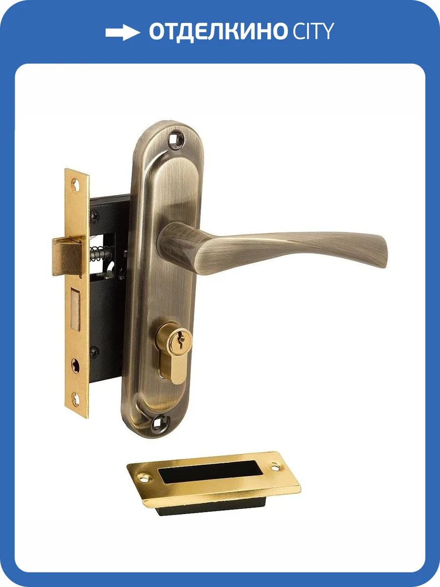 Комплект дверной 0823/60-C, бронза, 1 ригель фото 2