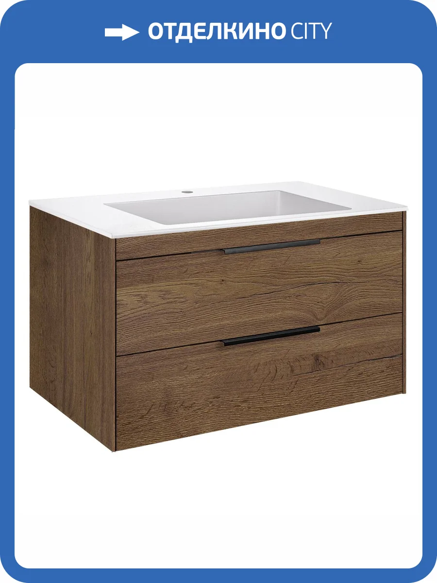 Тумба под раковину Vincea Chiara 2D 800 VMC-2C2800TO подвесная, T.Oak фото 3