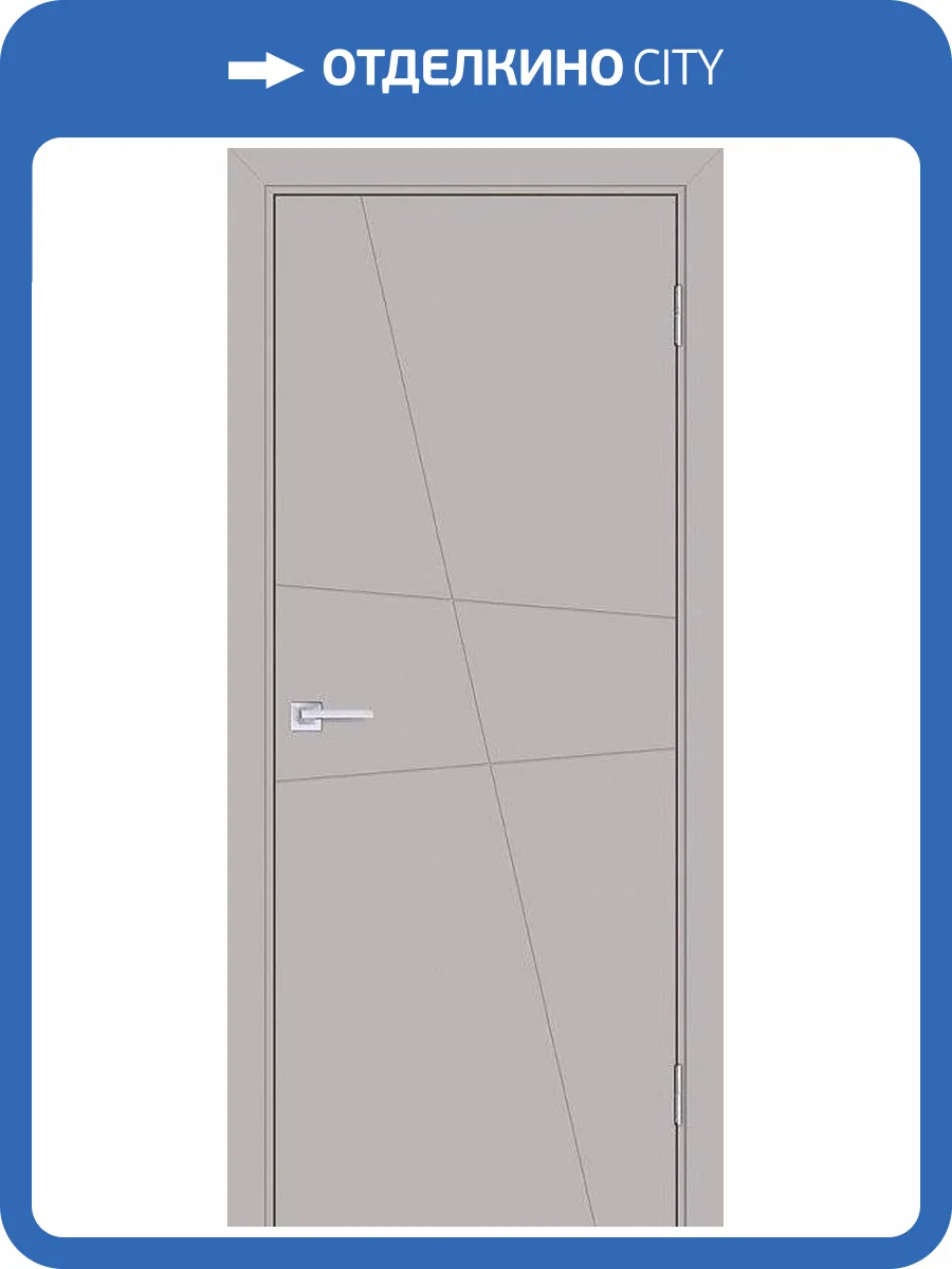 Межкомнатная дверь эмаль Текона Смальта-line 02, глухая, Ral 7044 агат 800x2000 фото 2