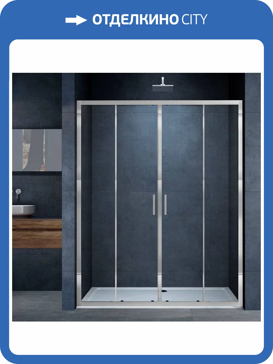 Душевая дверь в нишу Vincea Alpha VDS-3AL2160CL 160 см, стекло прозрачное, хром фото 9