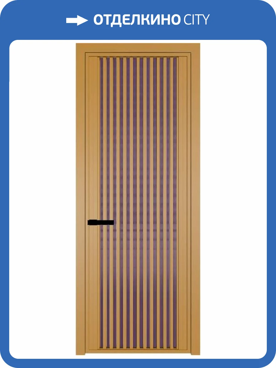 Межкомнатная дверь Profil Doors 3 AGP цвет профиля Золото, стекло безопасное 6 мм мору фиолетовое 600x2000 фото 2