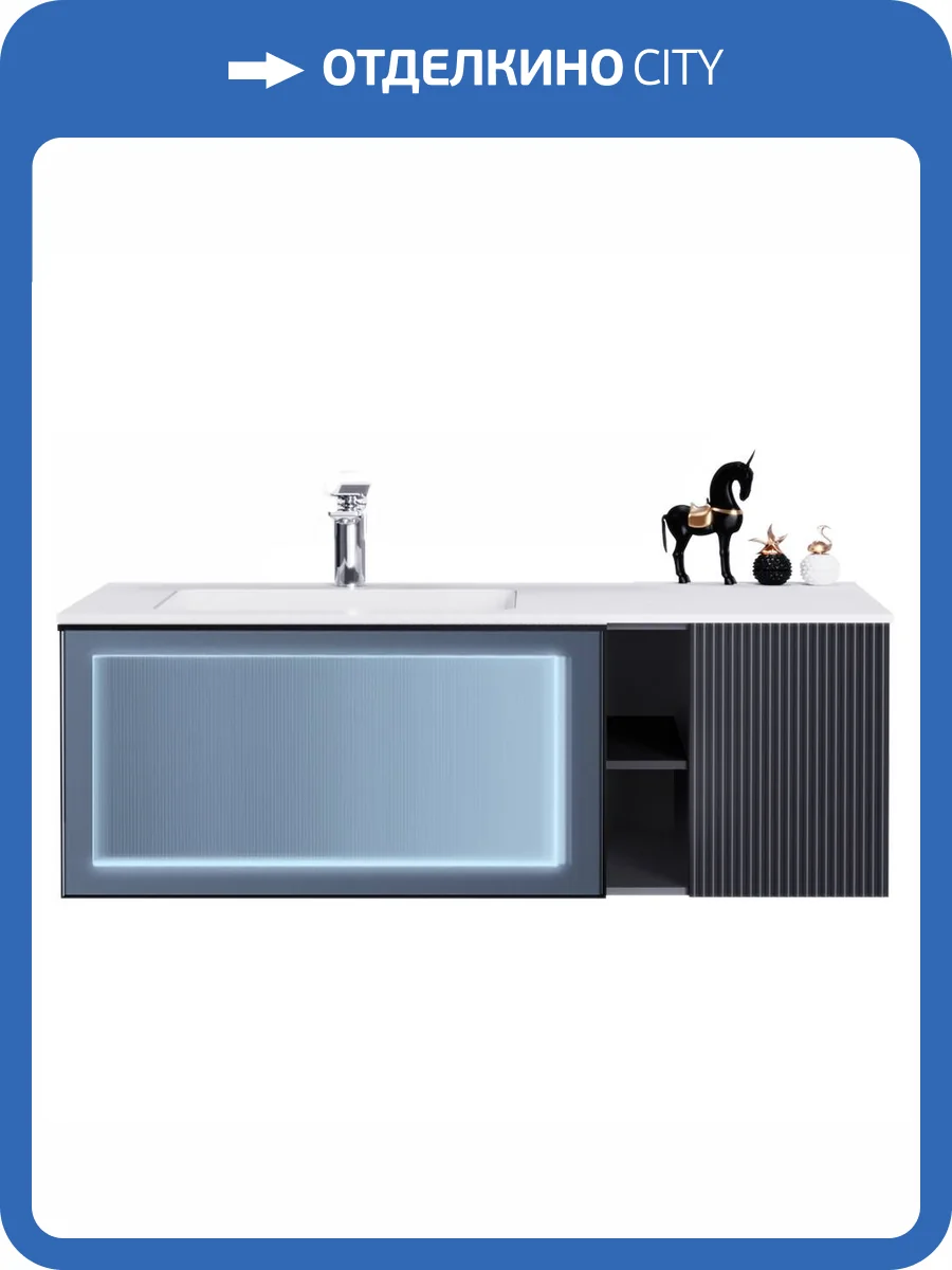 Тумба с раковиной Orans 90131200L синий фото 7