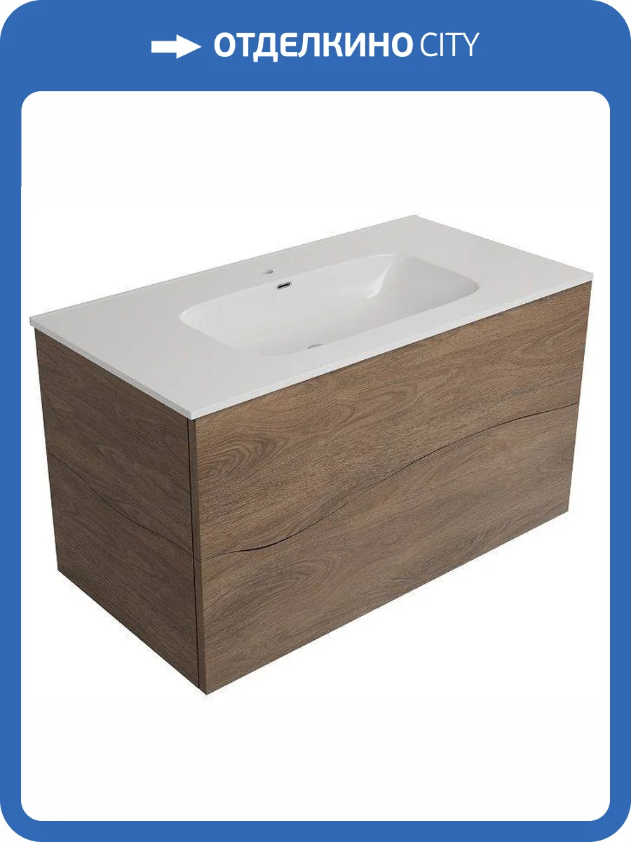 Тумба с раковиной Allen Brau Glority 1.35001.NW дуб антик, 90x51.8 фото 5