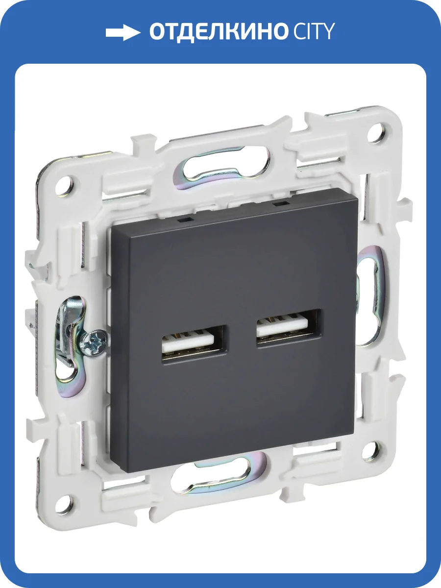 Розетка USB type A+A IEK Skandy SK-U21-D31-K48 титан фото 6