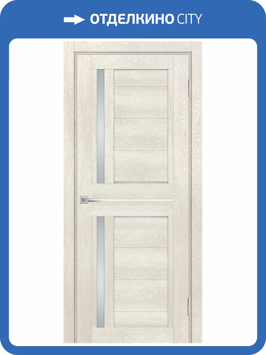 Межкомнатная дверь экошпон Мариам Техно 804, остекленная, бьянко 700x2000 фото 2