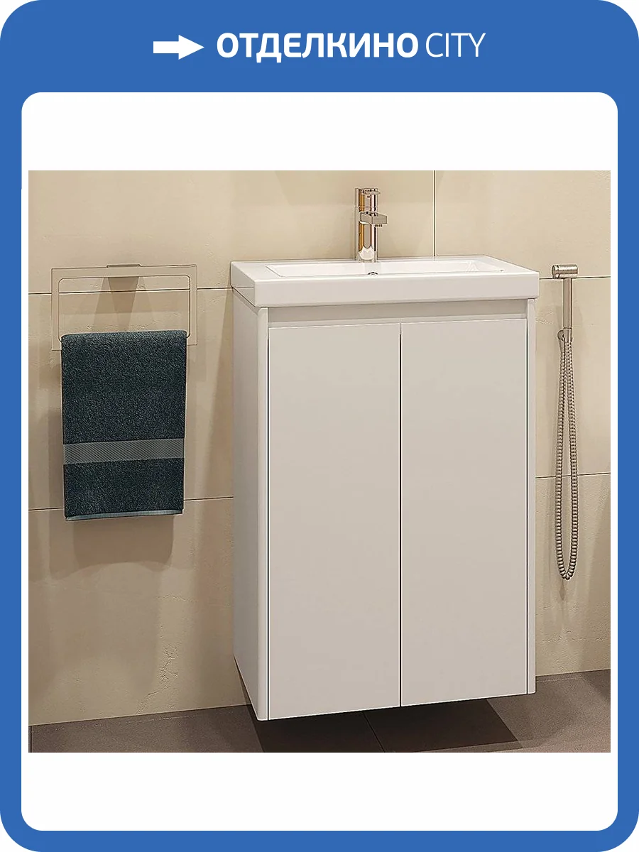 Тумба с раковиной Velvex Klaufs 50.2D белая, подвесная фото 10