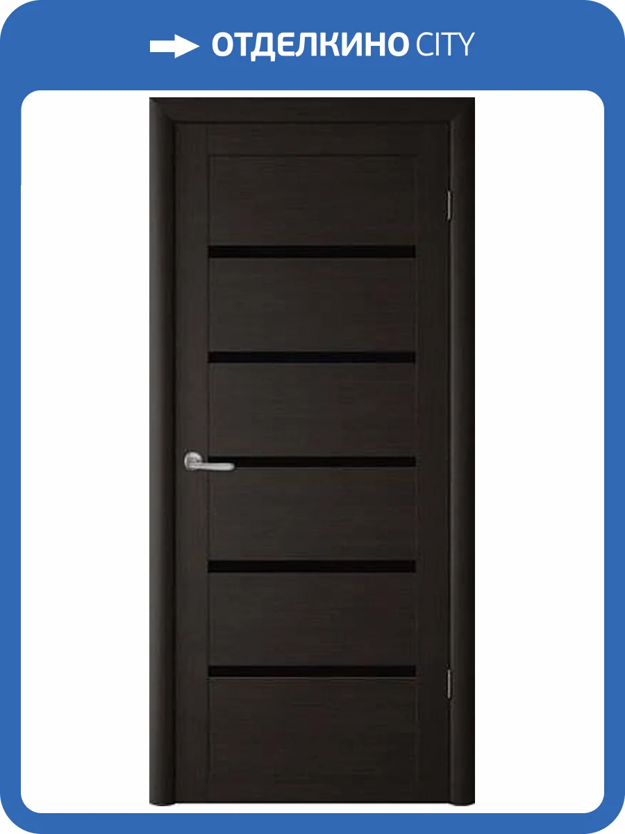 Межкомнатная дверь Albero Мегаполис Вена полотно Темный кипарис, стекло черное 800x2000 фото 2