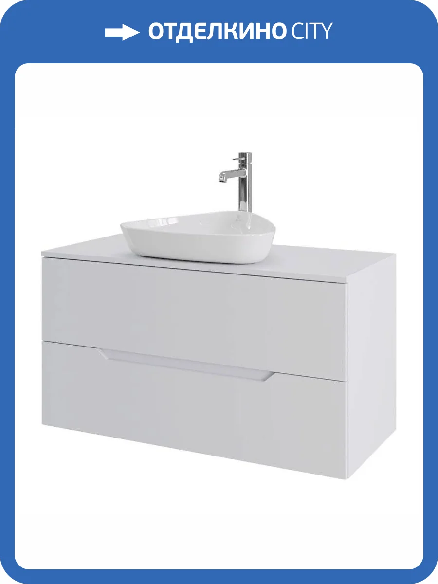 Тумба с раковиной Orange Лайн Li-100TuwMDF+B07-500W белая матовая, 100 см фото 8