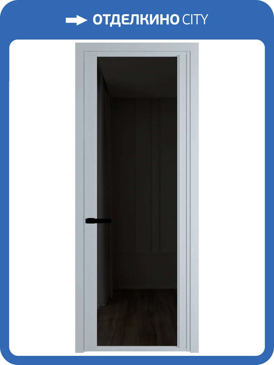 Межкомнатная дверь Profil Doors 2 AGP цвет профиля Серебро, стекло безопасное 6 мм черное тонированное 600x2000 фото 2