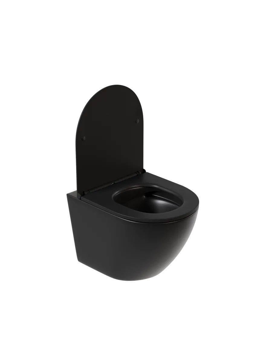 Унитаз подвесной Watersense Milana S W00080 безободковый, сиденье микролифт, черный матовый фото 12