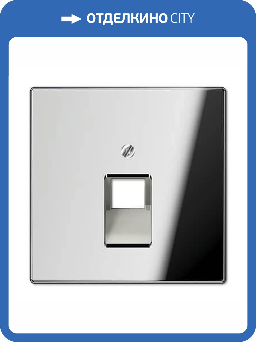 Накладка 1-ой наклонной телефонной/компьютерной розетки Jung LS 990 блестящий хром GCR2969-1UA фото 2