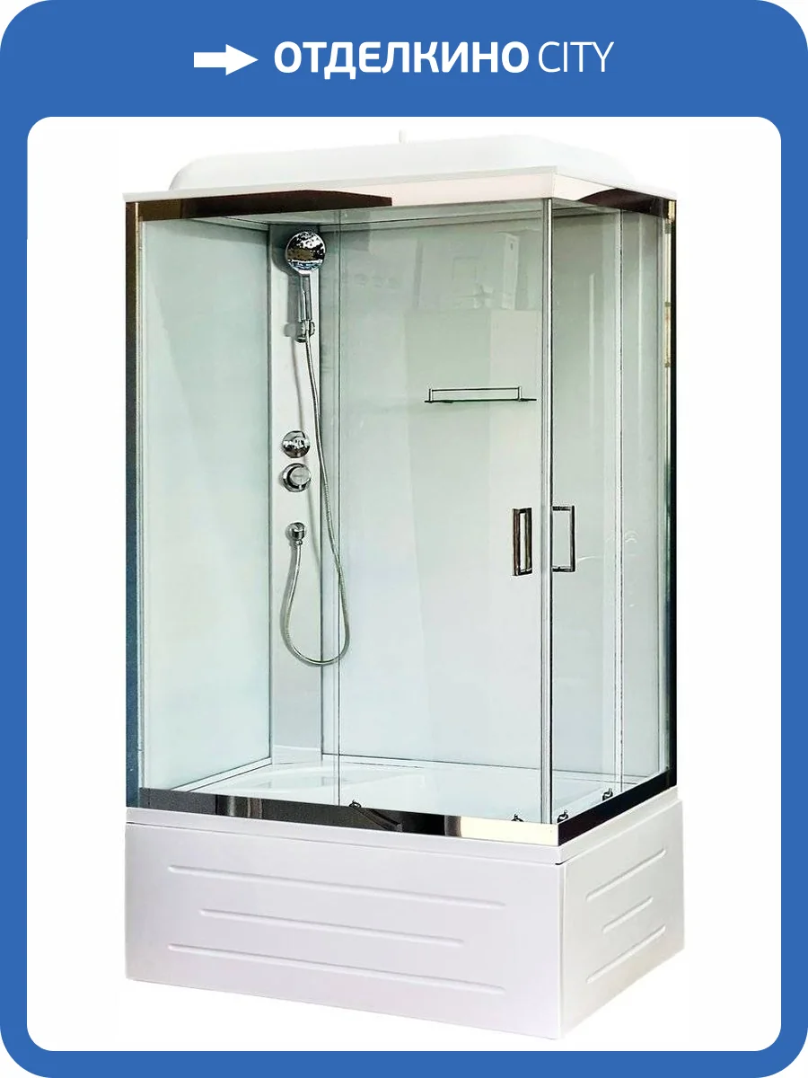 Душевая кабина Royal Bath BP RB8120BP5-WT-CH-L с высоким поддоном, с сиденьем фото 2