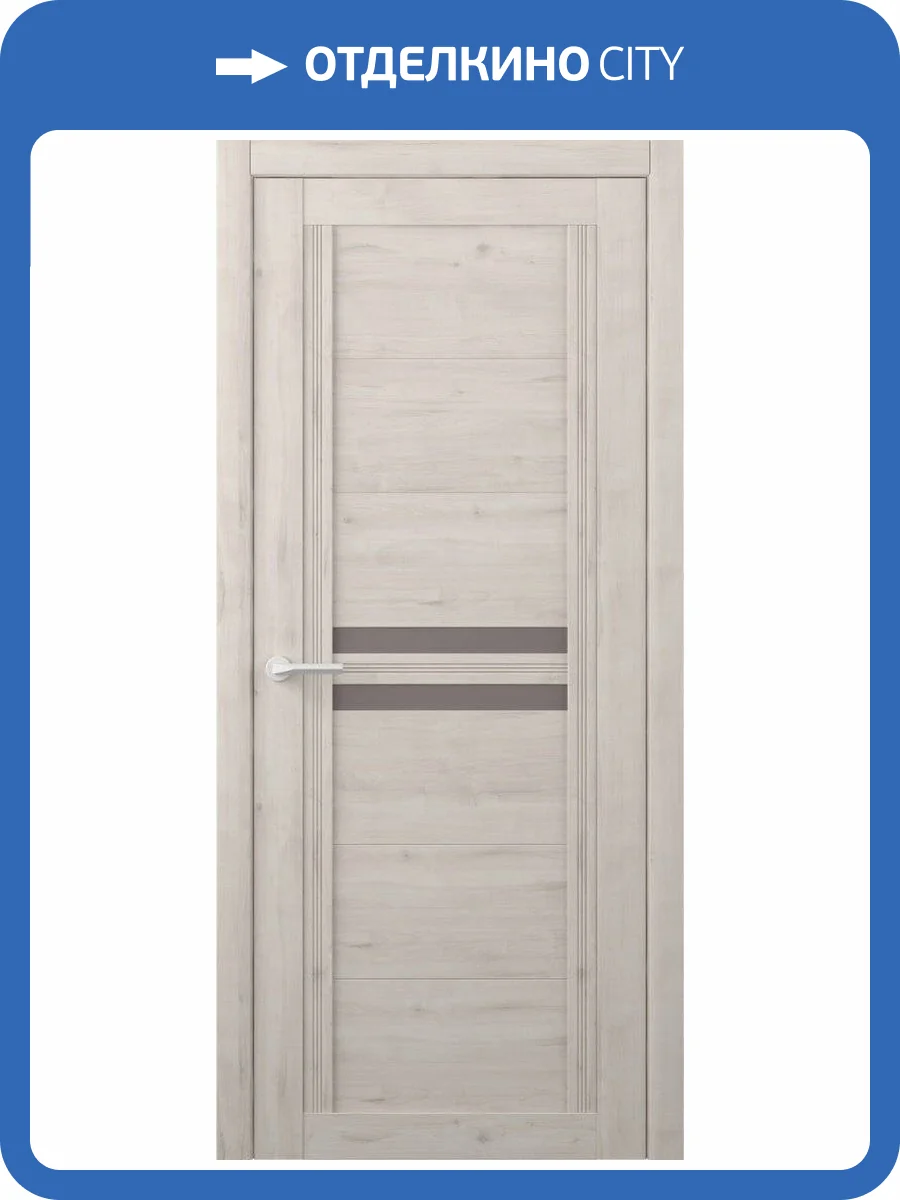 Межкомнатная дверь Albero Каролина остеклённая кремовый 600x2000 фото 2