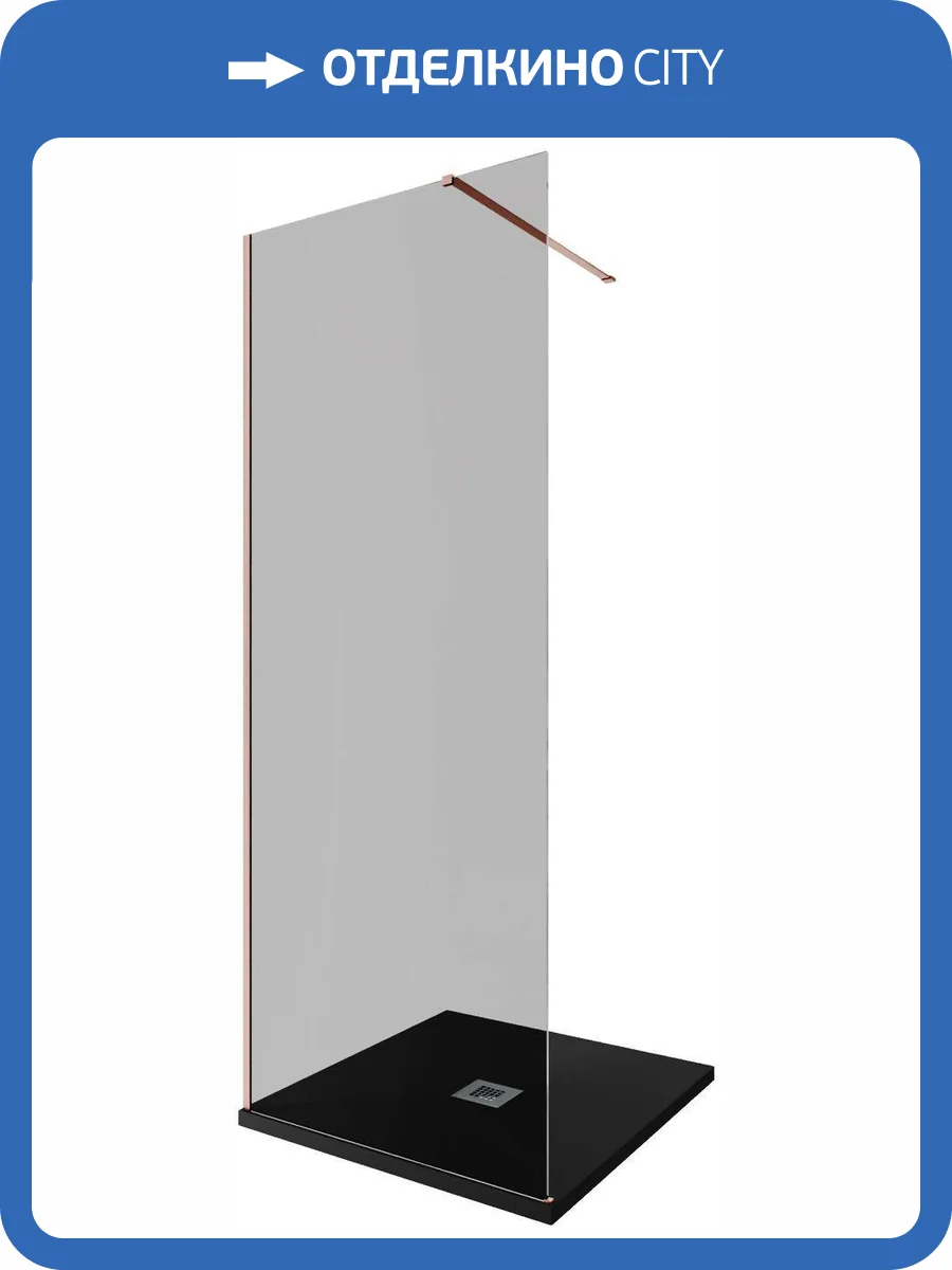 Душевая перегородка Allen Brau Infinity 3.21006.60.T профиль медь браш, стекло тонированное, 80x200 фото 5