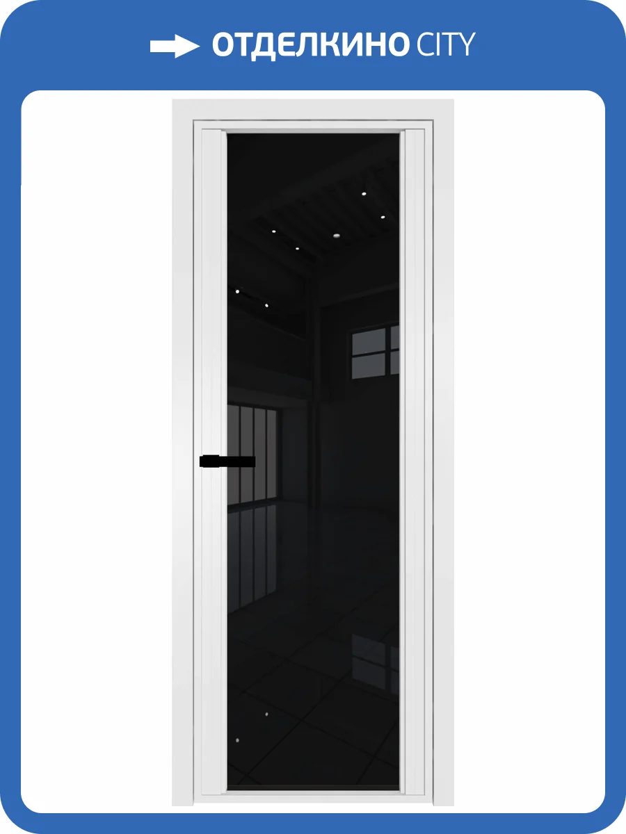 Межкомнатная дверь Profil Doors 2 AGP цвет профиля Вайт, стекло безопасное 6 мм черный триплекс 700x2000 фото 2