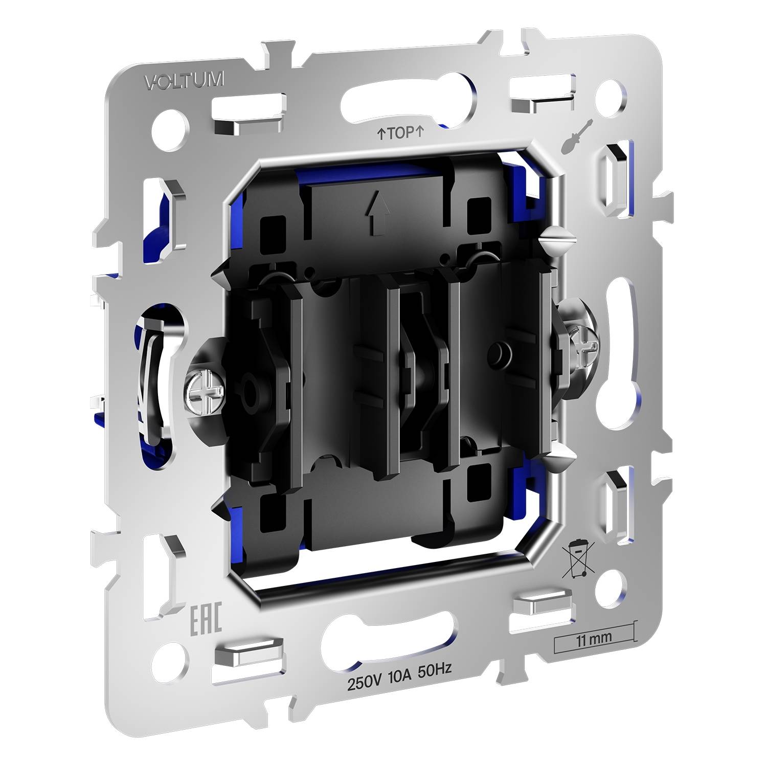 Механизм выключателя 2-клавишного Voltum S70 VLS0206M