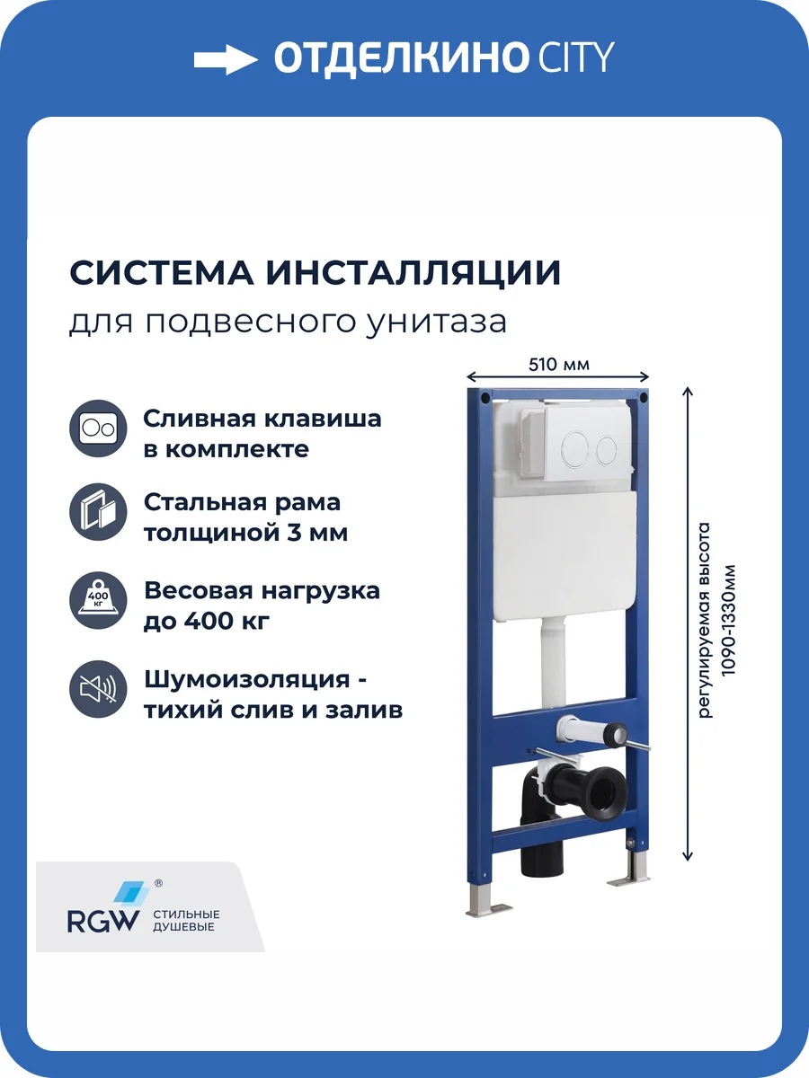 Система инсталляции для унитазов RGW SWI-04 80420304-01 фото 6