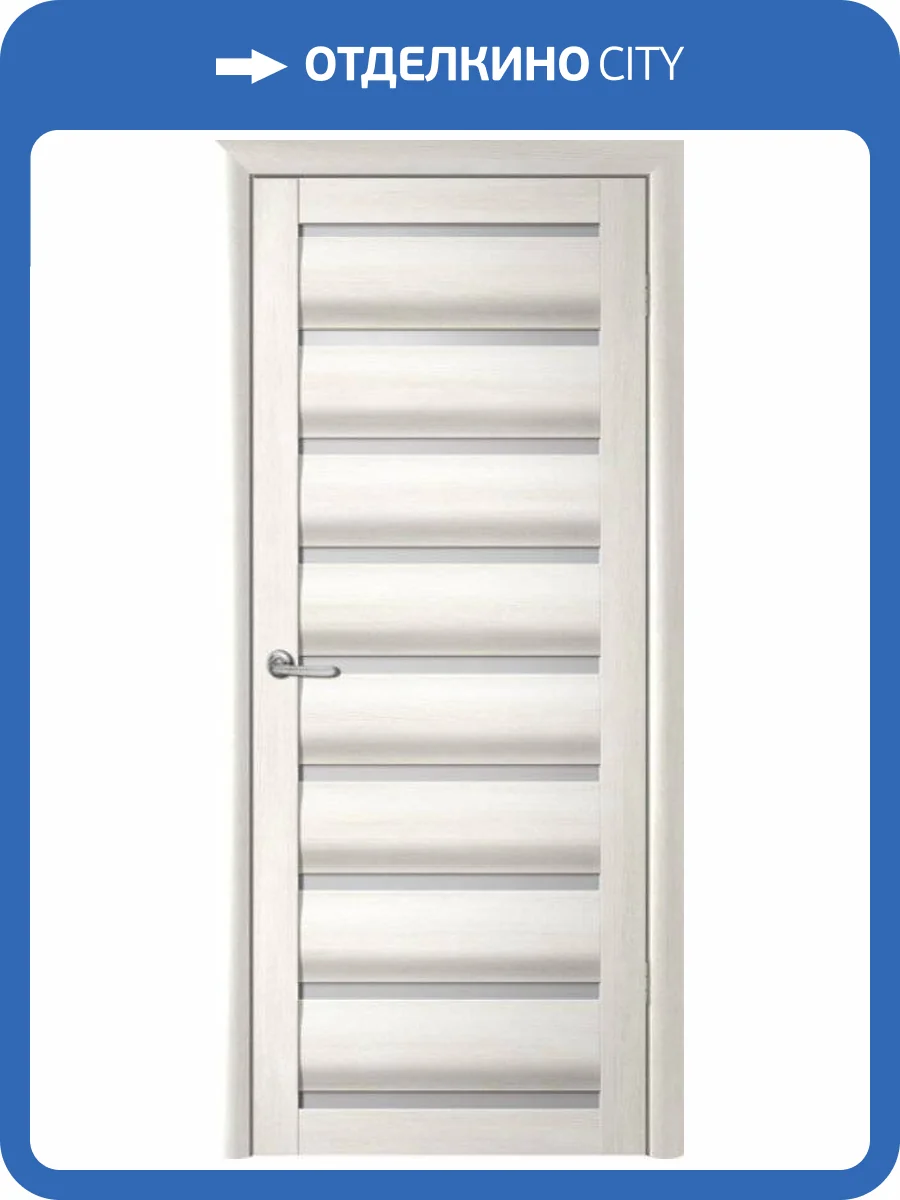 Межкомнатная дверь Albero Сидней остеклённая белый кипарис мателюкс 600x2000 фото 2