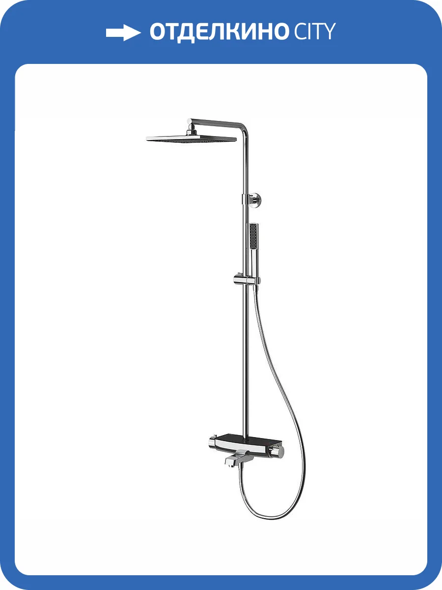 Душевая стойка Teska Mira DK3602C черное стекло, с термостатом, с изливом фото 5