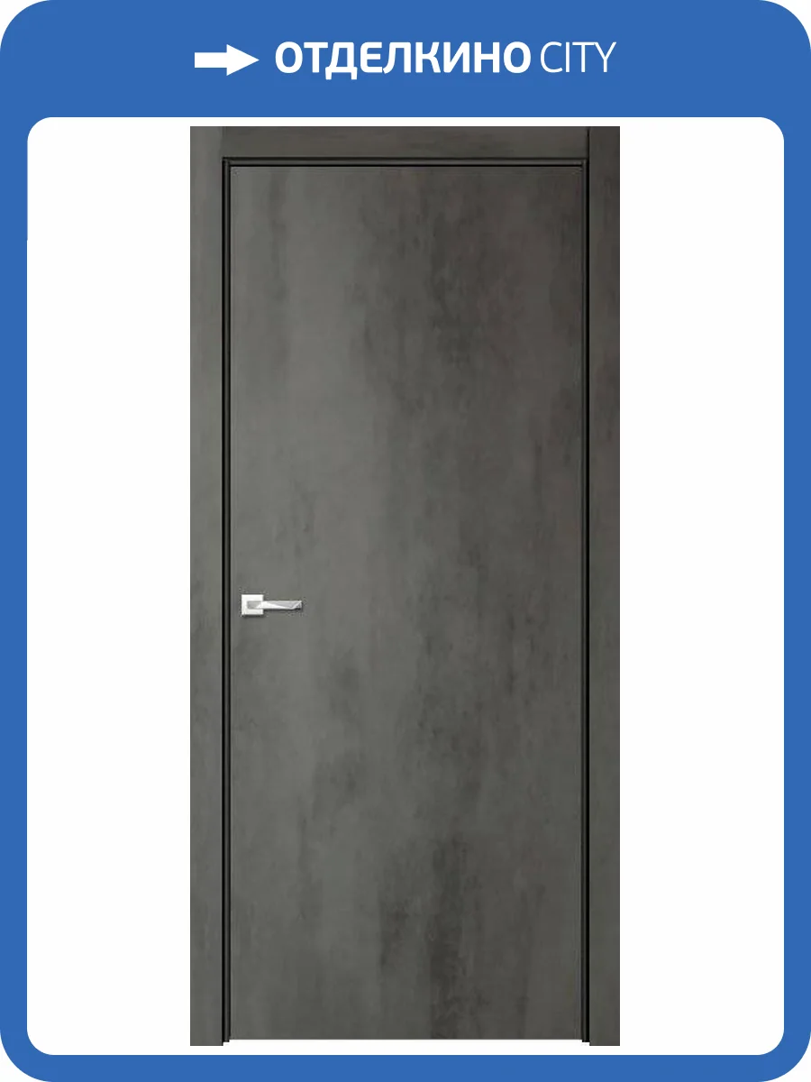 Межкомнатная дверь Verda эмалит Севилья 32, глухая, бетон темный 700x2000 фото 2