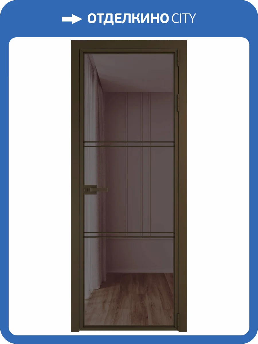 Межкомнатная дверь Profil Doors 3 AX цвет профиля Деорэ, стекло безопасное 6 мм золотистая бронза 700x2000 фото 2