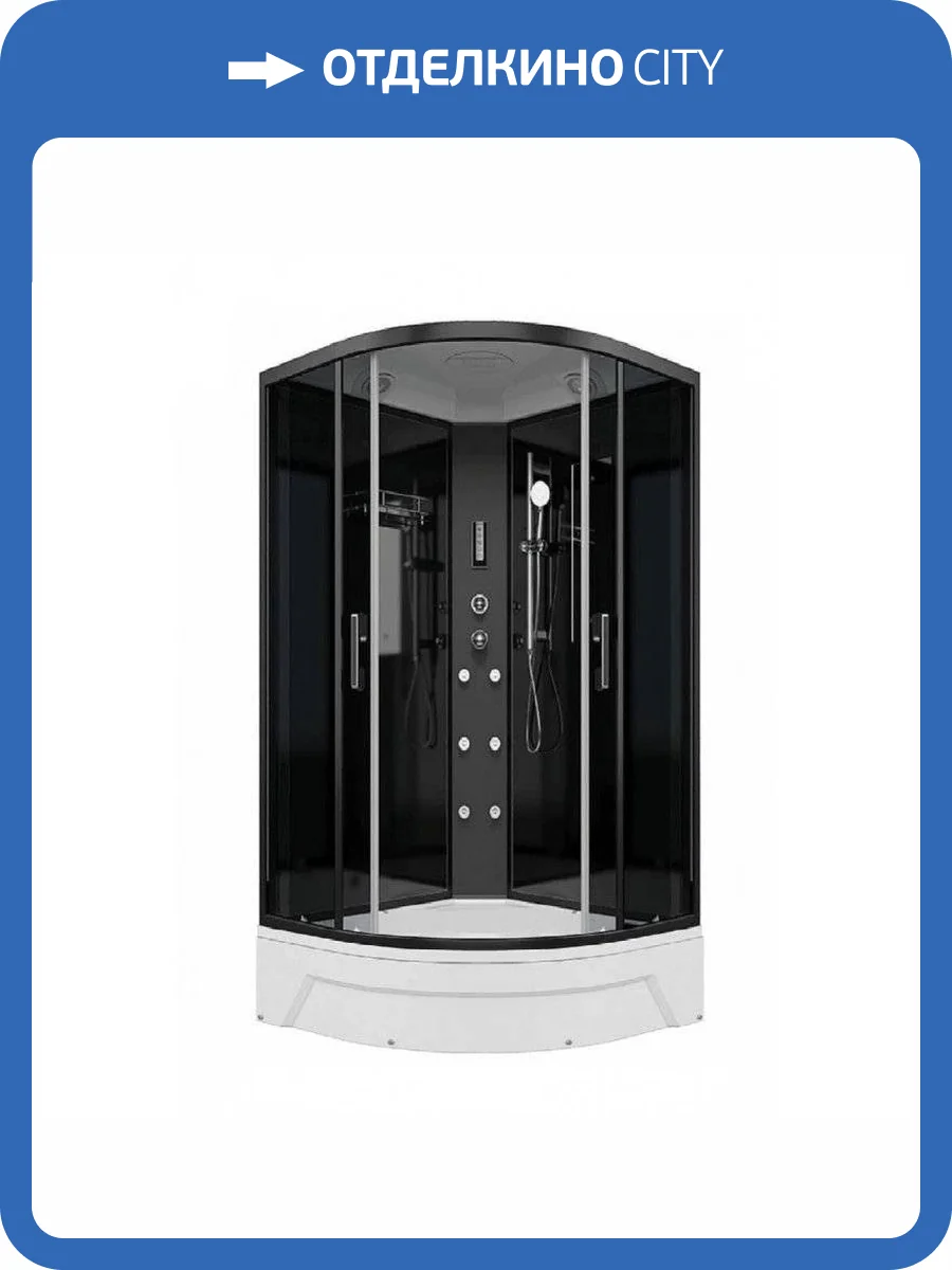 Душевая кабина Erlit ER570926-C24-RUS профиль черный, стекло тонированное, 90x90x220 фото 7