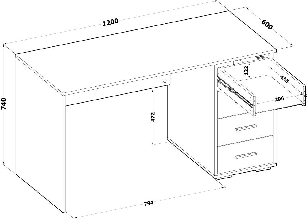 Стол письменный Сокол СПМ-353 00-00016306 Белый фото 3