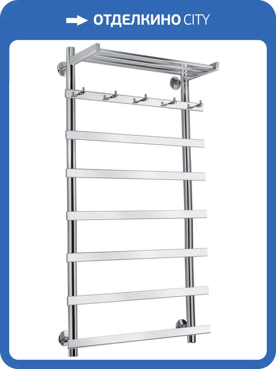 Полотенцесушитель электрический Secado Понтида 1 КСП 100х60, хром, L фото 6