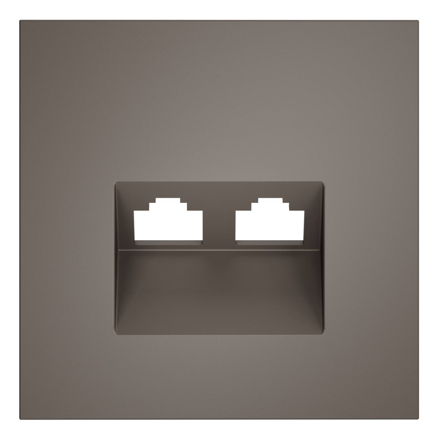 Лицевая панель для двойной компьютерной розетки RJ-45 Voltum S70 VLS001414 капучино фото 2