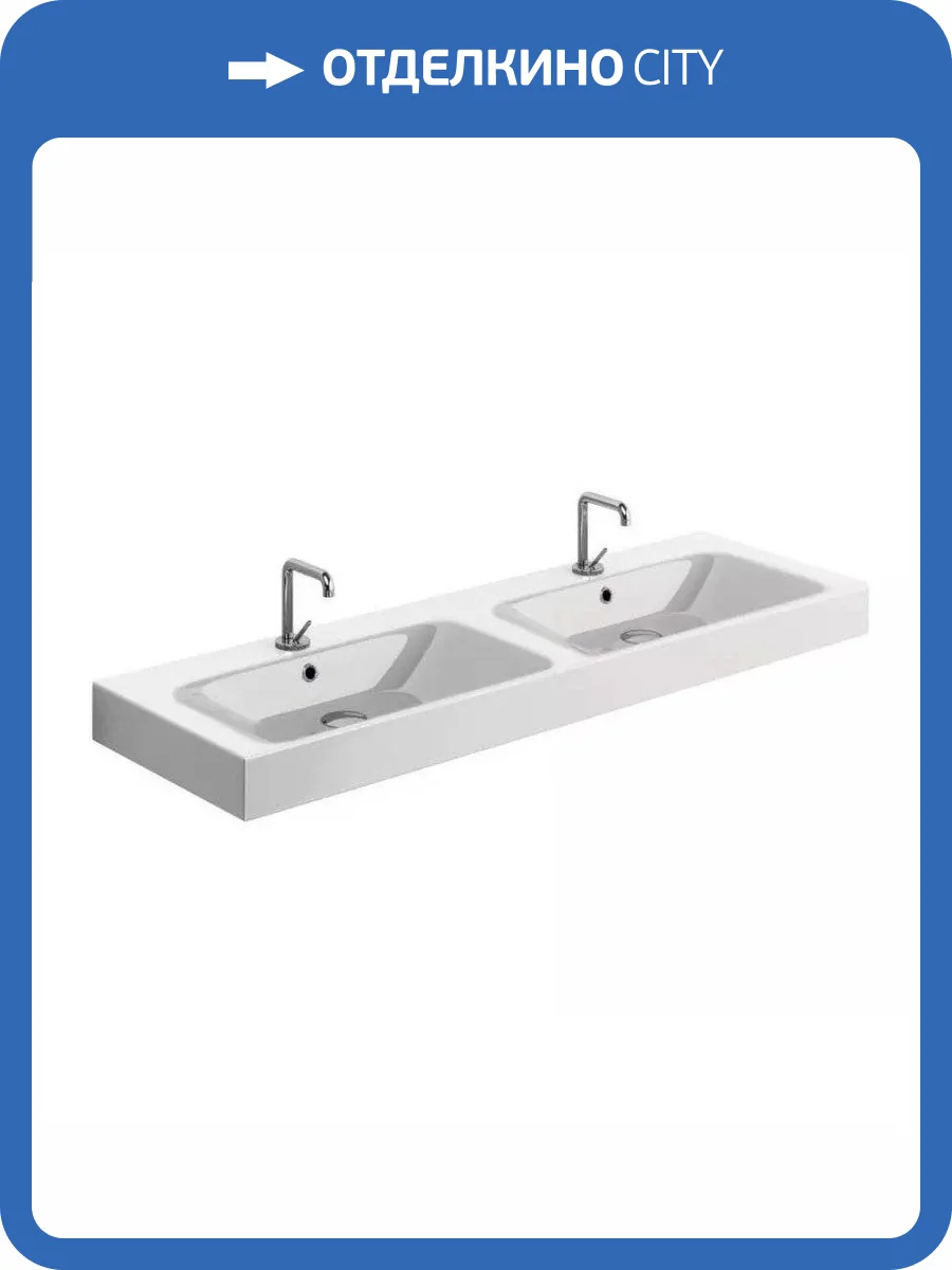 Раковина Kerasan Cento 353601*1 подвесная, 140 см фото 6