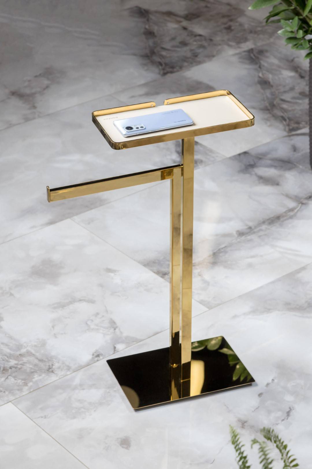 Стойка Boheme 10952-G с полкой и полотенцедержателем, Gold фото 2