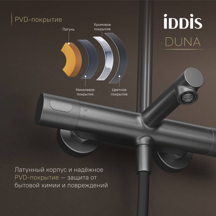 Душевая стойка Iddis Duna DUNGMSTi06 графит матовый фото 7