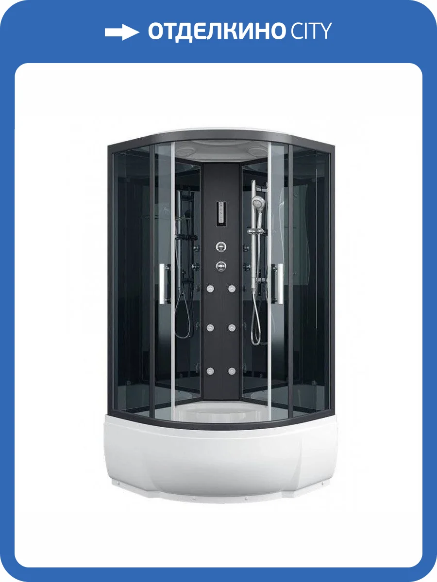 Душевая кабина Erlit ER5709TP-C24-RUS профиль черный, стекло тонированное, 90x90x215 фото 8