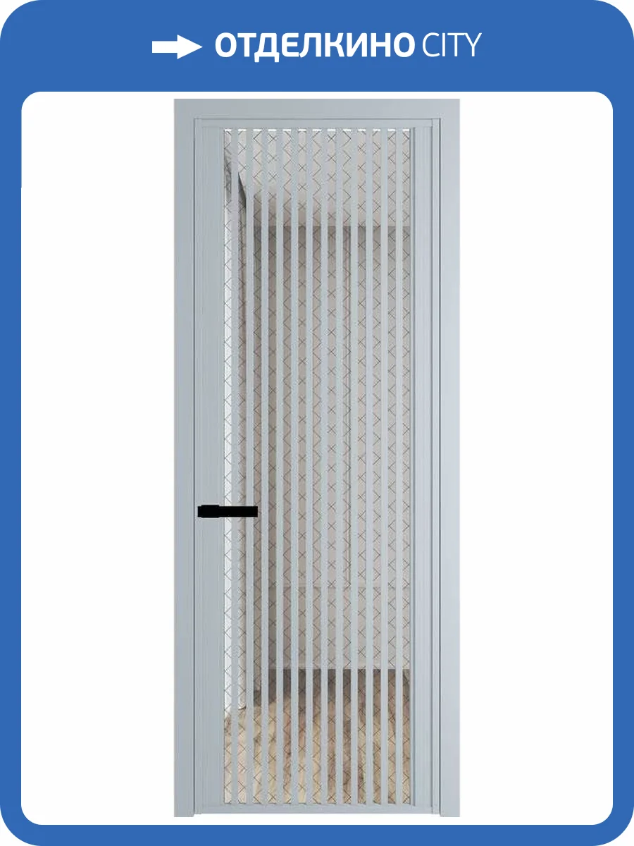 Межкомнатная дверь Profil Doors 3 AGP цвет профиля Серебро, стекло безопасное 6 мм ромб черный 700x2000 фото 2