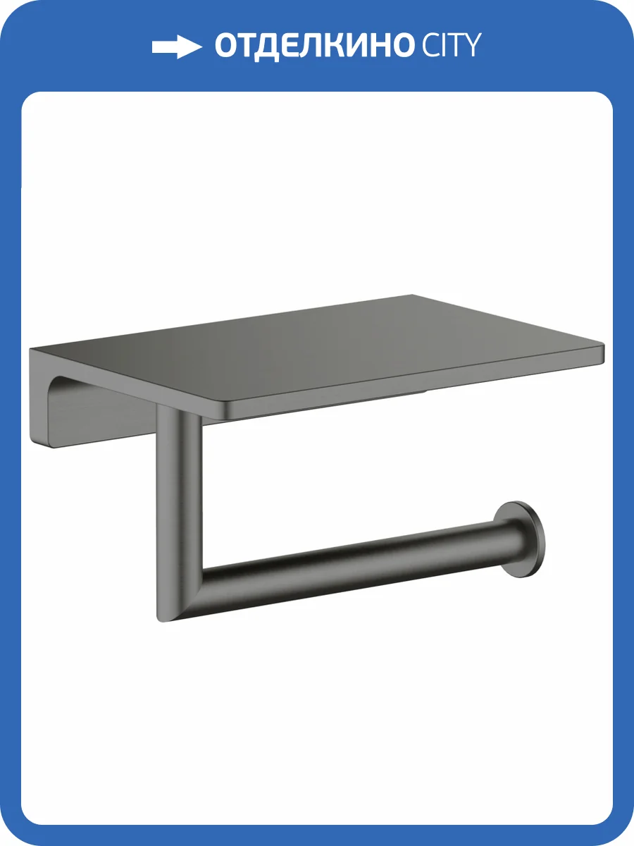 Держатель туалетной бумаги Timo Saona 13043/18 с полкой для телефона, черное золото фото 3