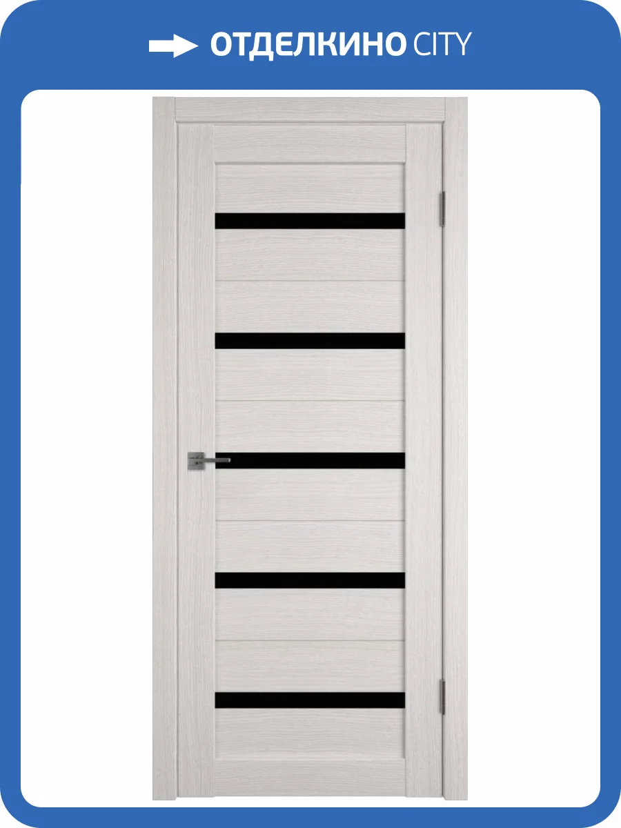 Межкомнатная дверь Владимирская Фабрика Дверей Atum 7 Bianco стекло Black Gloss 800x2000 фото 2