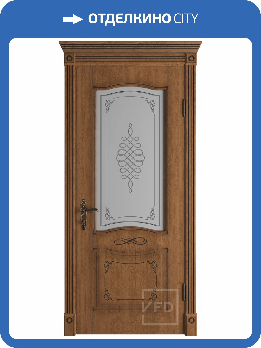 Межкомнатная дверь Владимирская Фабрика Дверей экошпон VFD Vesta, остекленная, Honey Classic PB 900x2000 фото 2