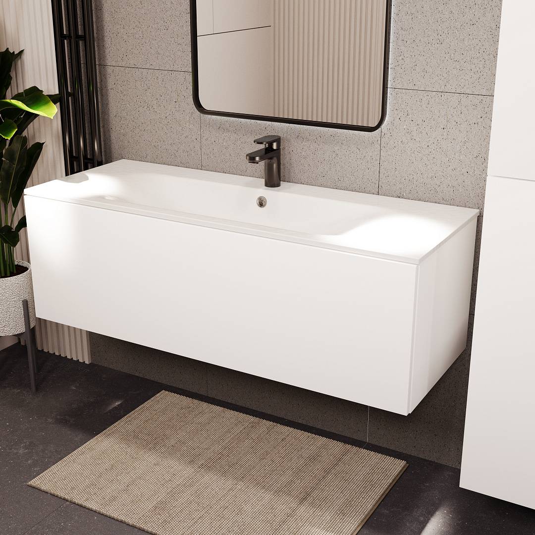 Тумба с раковиной Terminus Aurora AUR101201900301O белый, 120x38