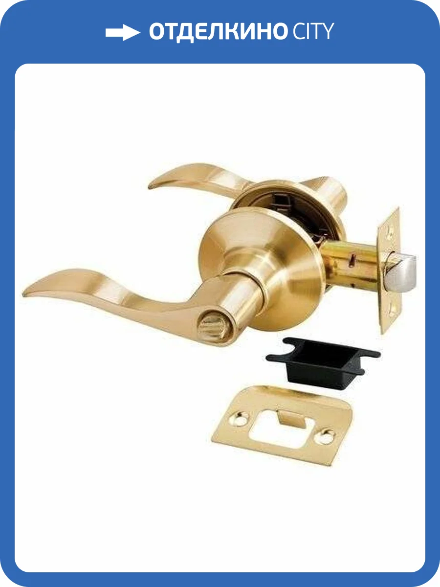 Дверная ручка Rucetti HK-03 WC SG с фиксатором матовое золото фото 2