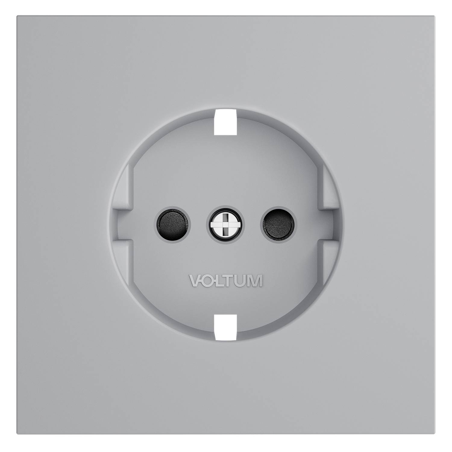 Лицевая панель для розетки с заземлением и шторками Voltum S70 VLS000716 серый фото 2