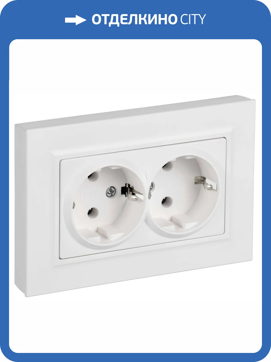 Розетка 2-местная с заземлением IEK Brite BR-R27-16-K91-F арктический белый фото 7