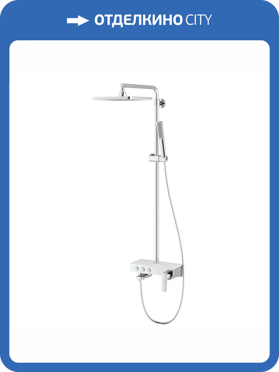 Душевая стойка Teska Niagara NG3501C белое стекло, с изливом фото 5