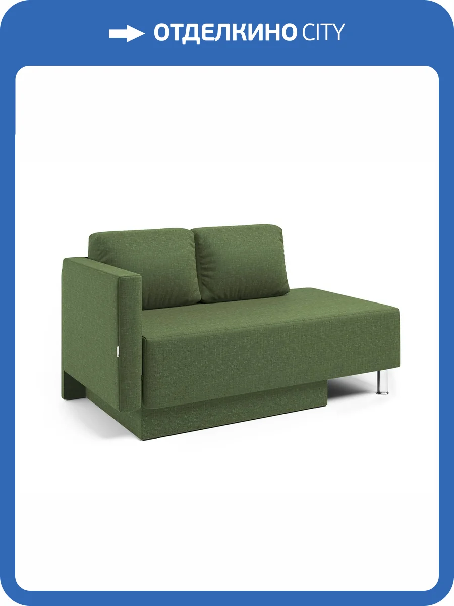 Кушетка Шарм-Дизайн Леон 403210075 левый рогожка зелёный фото 5