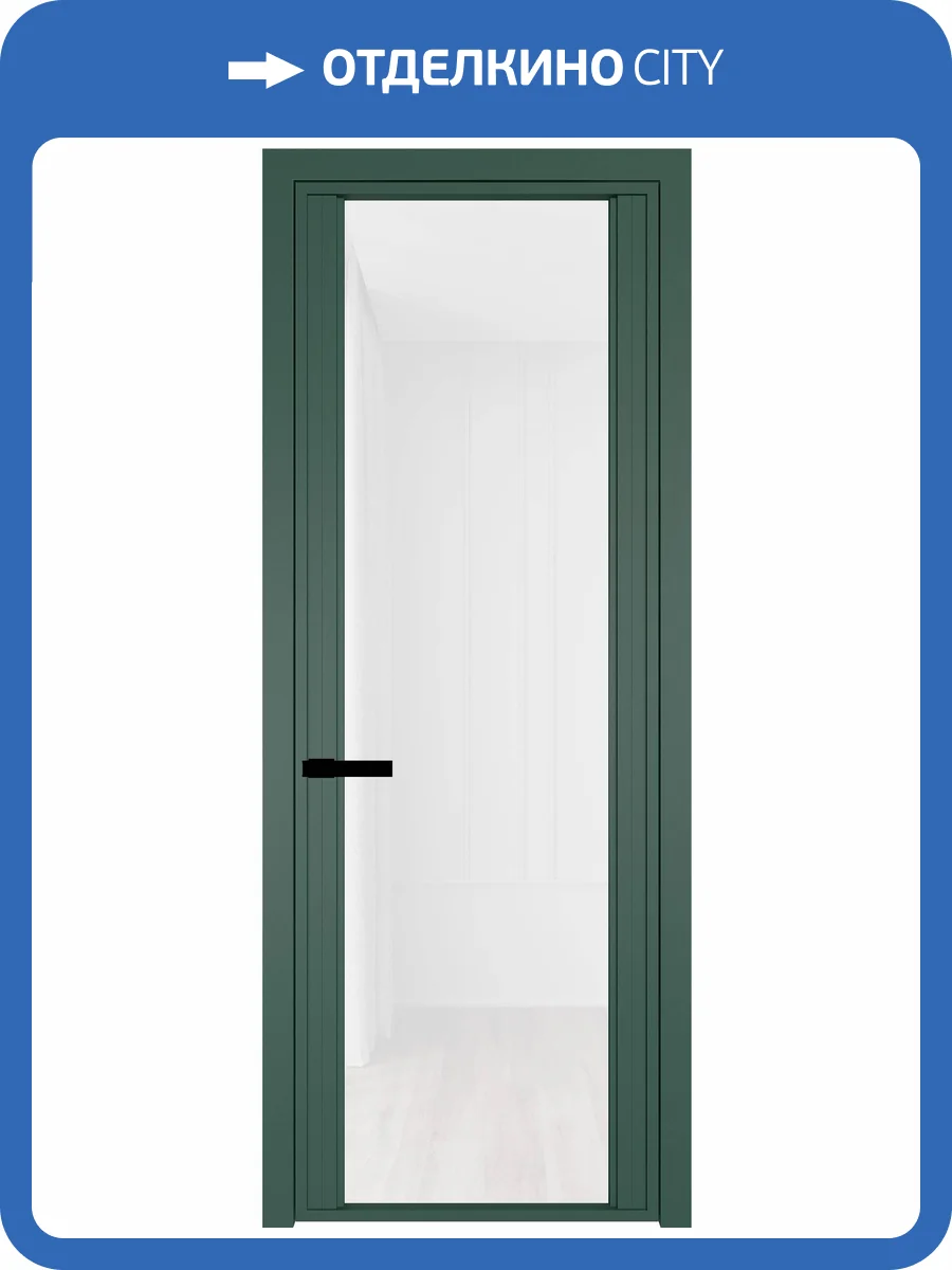 Межкомнатная дверь Profil Doors 2 AGP цвет профиля Зеленый воск, стекло безопасное 6 мм белый триплекс 600x2000 фото 2